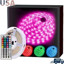 RGB LED Strip Lights 16.4ft Color Changing W/ Remote Control Flexible Decor New