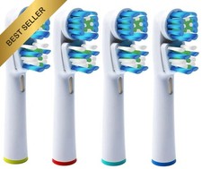 4 Pack Dual Clean Replacement Brush Heads for Braun Oral B Electric Toothbrush