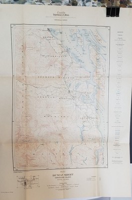 DUNCAN SHEET-VANCOUVER ISLAND MAP41A 1917 Topography Map Memoir C.H. Clapp