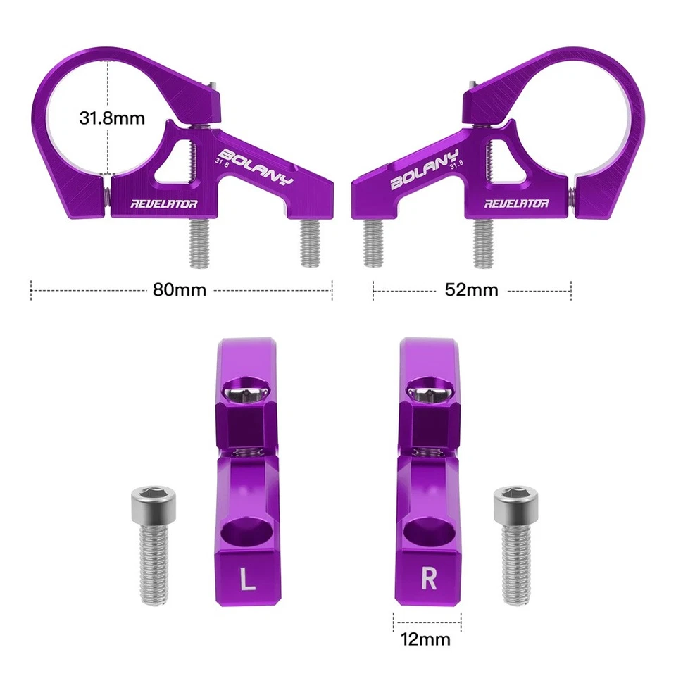 1 Set Bicycle Stem Handlebar Clamp Fits 31.8mm handlebars Handlebar Clamp ↟ - Image 4 of 4