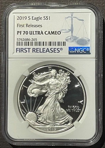 2019-S $1 SILVER AMERICAN EAGLE NGC PF70 First Releases : 07458