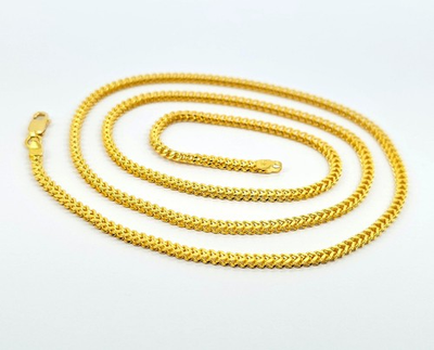 #ad 22K Solid Yellow Gold Franco Chain Necklace 20 in 2.3 mm Genuine Hallmarked 916 $3988.60