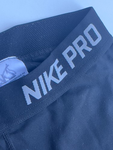 Nike Pro Legging Bottom Girl Children Size Large L Crop Black Compression Logo 2 - Picture 7 of 14