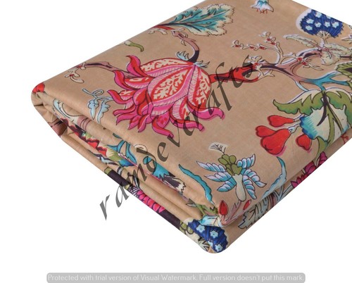 Indian Cotton Hand Block Floral Print Dressmaking Running Craft 10 Mtr Fabric - Picture 2 of 5