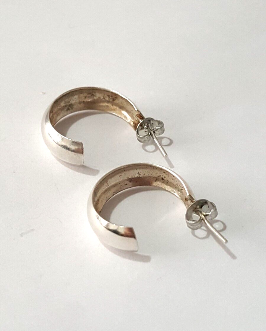 Gorgeous Solid Round/ Cuff Stud Earrings 925 Soli… - image 17