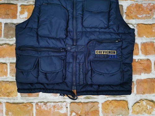 Chevignon Vintage Winter Vest Outfit Navy Blue Casual Size M Tip Top - Picture 3 of 9