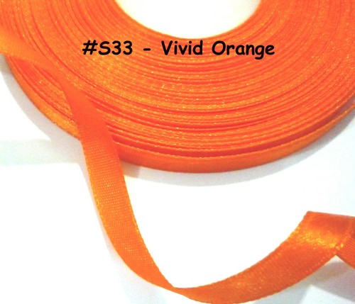 1/4" 7mm wide - 33 yds / Roll Multi Colour Satin Ribbon Trim Single Faced SB - Picture 23 of 40