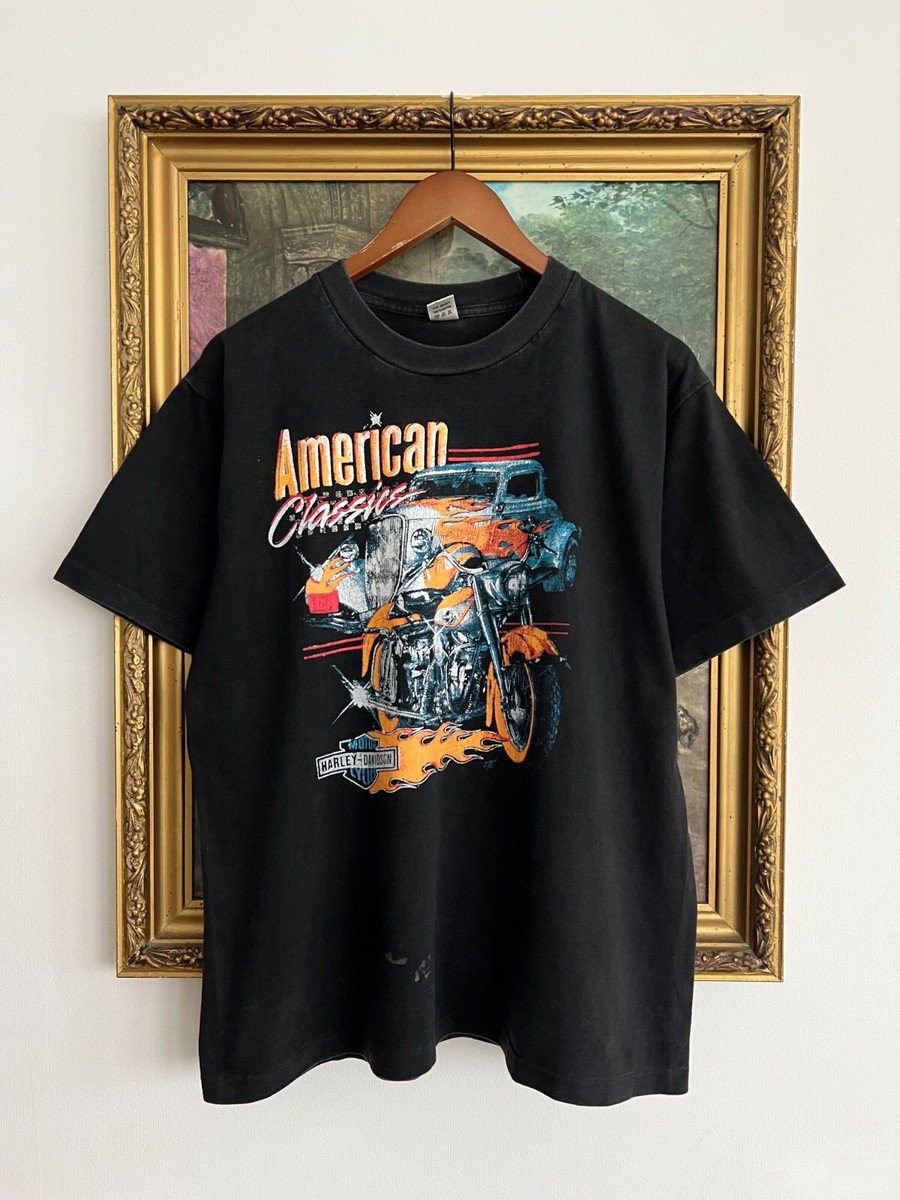 Vintage 90s Harley Davidson USA Black T-shirt Sz L | eBay