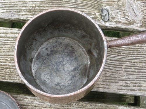 Antique Benham & Froud Victorian Rounded Copper Saucepan with Lid - 9 1/2 Pint - Picture 10 of 15