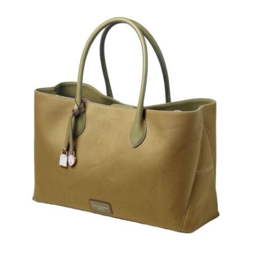 Aspinal BNWOT Green Canvas Cotton Tote London Bag RRP £675 - Picture 1 of 19