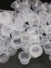 Packaged 1000 tattoo ink cups | Sized 9mm | Clear Colored. Ready To Ship Today.