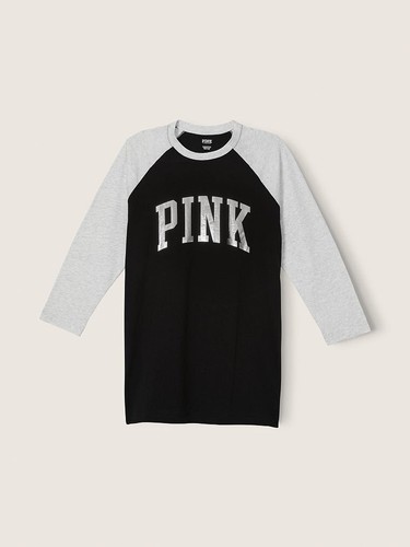 Victoria's Secret PINK COTTON 3/4 SLEEVE CAMPUS BASEBALL T-SHIRT XS-XL NWT - Picture 7 of 22