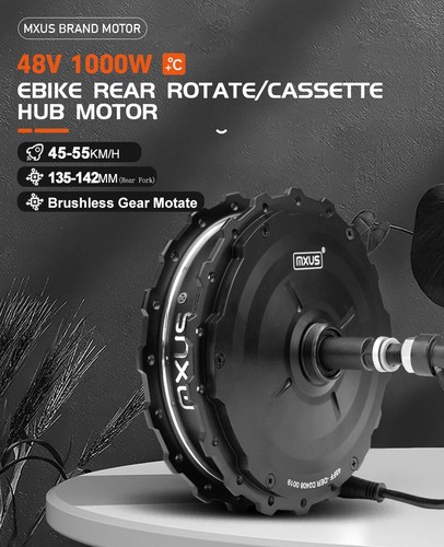 48V 750W 1000W High Speed Brushless Gear Rear Rotate/Cassette Hub Motor Wheel - Picture 9 of 19