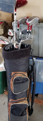 FULL SET MEN'S 13 PIECE GOLF SET 4 PENICK WOODS 8 IRONS PUTTER 4 WAY CART BAG