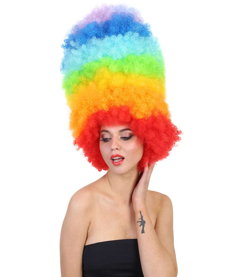 Peluca para mujer Jumbo Afro Arco Iris talla súper adulto HW-083 Foto 2 de 4