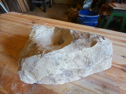 Quellstein Brunnenstein mit Loch für Quellsteinbrunnen Naturstein Nr. 96 Unikat - Bild 7 von 12