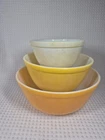 Vintage Pyrex White, Yellow, Orange Colors (Set 3) Mixing  Bowls 401, 402, 403,