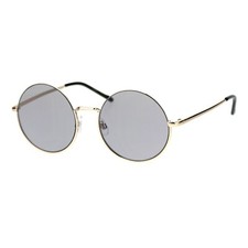 Round Circle Sunglasses Thin Top Metal Frame Color Lens UV 400
