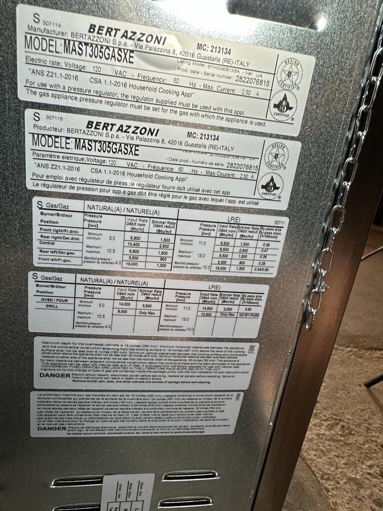 Bertazzoni MAST305GASXE Master Series 30 Inch Freestanding All Gas