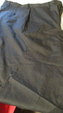 NEW  100 ALFANI FLAT FRONT WOOL DRESS PANTS BLACK STRIPE 32X30
