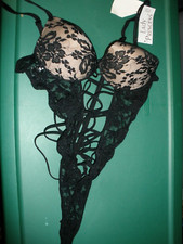 NEW Lady Princess Black Lingerie Teddy Size Large, B Cup