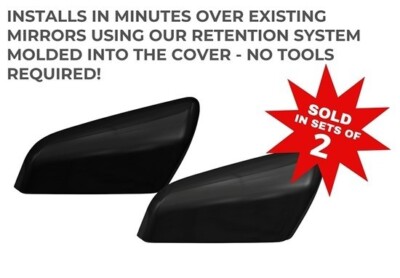 Fits Chevy Equinox 2018-2024 Glossy BLACK MIRROR COVERS Overlay 2PC (BOTH SIDES)