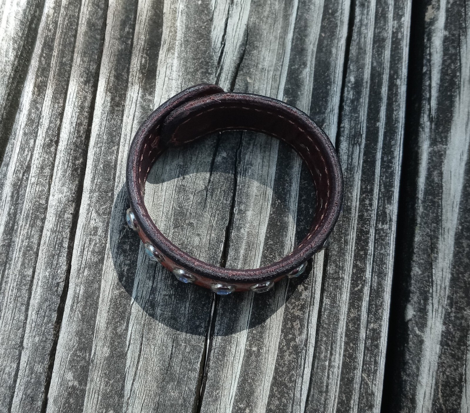 Bracelet Adjustable Size Rustic Brown Wrap Clear … - image 7