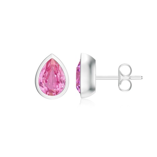 Pear Cut Natural Gemstone Stud Earring For Women Gift | Bezel Set in 14k Gold - Picture 106 of 121