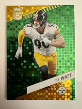 2023 Donruss Elite TJ Watt #91 GREEN DISCO PARALLEL SP Pittsburgh Steelers