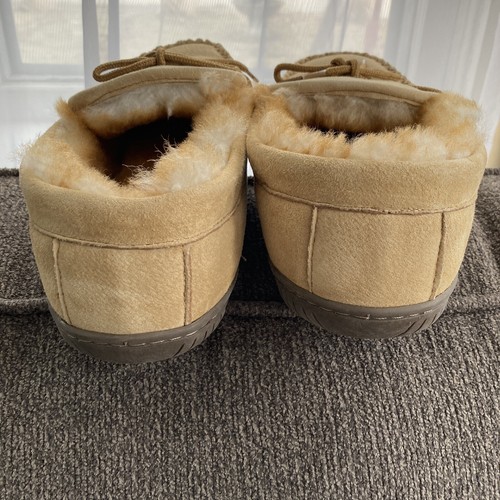 Men's Red Head Iceland II Tan Suede Shearling Slippers Size 10 New Memory Foam - Picture 7 of 9