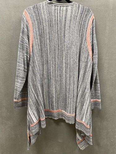 Jones New York Sport Woman 3X Gray/Pink Open Drape Cardigan Sweater - Picture 4 of 4