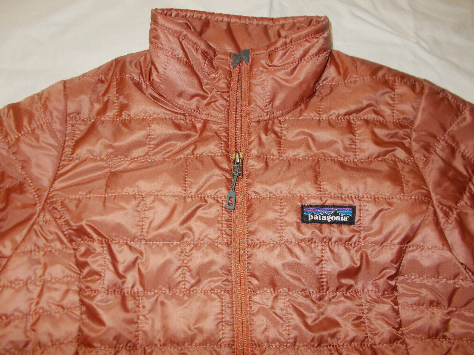 Patagonia Nano Puff Jacket  Rust Orange Primaloft Quilted Lightweight Womens S