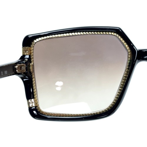 Ted Lapidus VTG 70s 80s Sunglasses Black & Gold Crystal Rhinestone Paris FRANCE - Picture 10 of 15
