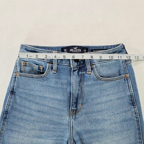 Jeans Hollister para mujer curvilíneos ultra altos altura mamá mezclilla lavado ligero - Imagen 10 de 11