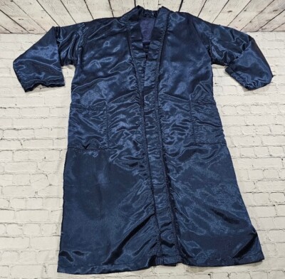 TCM Tchibo Certified Merchandise MENS SZ 48/50 Luxury Bathrobe Navy Blue Vintage