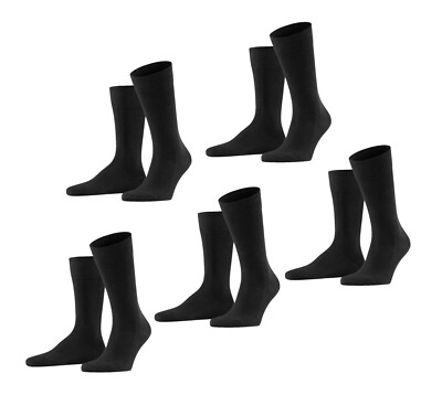 Falke B-Ware 5 Paar Herren Socken Family Größe 47 - 50 schwarz Baumwolle B181