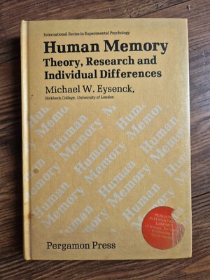 Human Memory By Michael W. Eysenck