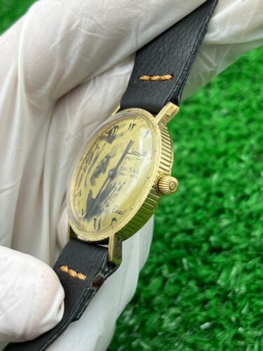 Memorial Golden Watch Saudi Arabian King Faisal Al Saud Memory Original 1975 - Picture 9 of 17