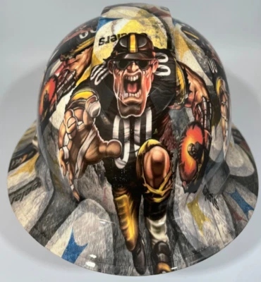 PYRAMEX New Full Brim Hard Hat Custom Hydro Dipped PITTSBURG STEELERS SICK NEW DESIGN