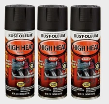 3 ~ Rust-Oleum Automotive Flat Black High Heat Spray Paint 12 oz 2000 degree F
