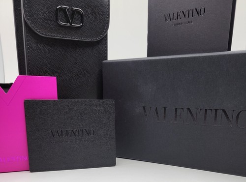 Valentino VLS108A-53 Cinque Black Gold Studs/Dark Rose Grd Lenses Sunglasses NIB - Picture 7 of 8