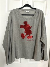 Ladies Sweatshirt Disney World Sequin Mickey Mouse Size 2XL