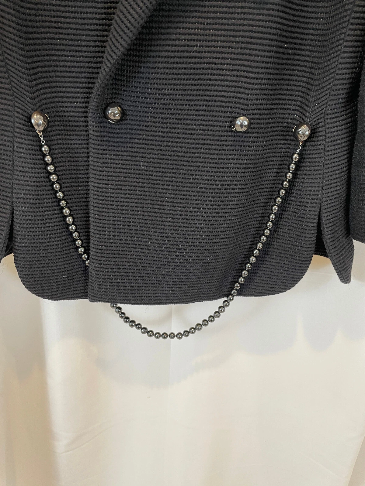 Blazer nero a righe CHANEL taglia 46 collezione Karl Lagerfeld 2012