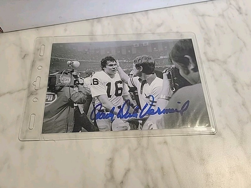 DICK VERMEIL signed PHILLY EAGLES RAMS B/W  photo HOF Amazon Authentic 