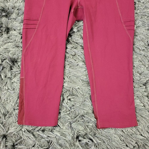 Oiselle Capri Leggings Women's 10 Red Stretch Casual Zip Pocket Yoga Gym Workout - Picture 17 of 24