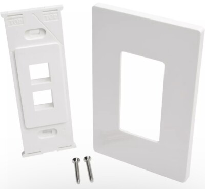 Lot Of 2 Tripp Lite Single-Gang 2-Port Wall Face Plate Keystone Cat5/6 N080-102