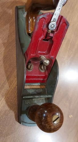 Vintage Early Stanley TWO TONE Hand Carving Wood Plane Tool USA Smooth Bottom - Picture 12 of 23
