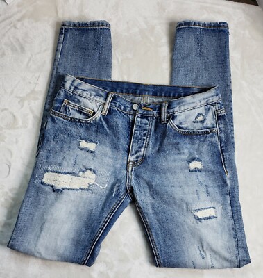 MNML Men's Jeans Distressed Zipper Legs SZ 32x34 | eBay