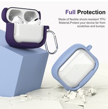 Case for Apple AirPods 4 3/AirPods Pro 2 Rugged Shockproof Cover with Carabiner