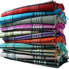 Wholesale Lot Check Plaid Unisex 100% CASHMERE Tartan Stripe Scarf Wool Scotland